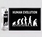 MadDeco - human evolution - evolutie van de mens - rubberen deurmat synthetische vezels - zwart - 35 x 50 cm