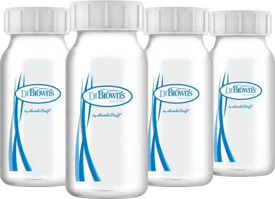 Babyflesje - Dr. Brown's Borstvoeding Bewaarflesjes - 120 ml - Smalle halsfles - 4 stuks