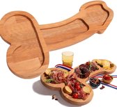 Grote Bamboe Piemel Borrelplank - Piemelplank - Cadeauplank - Kaasplank - Grappige Borrelplank - 40cm x 20cm