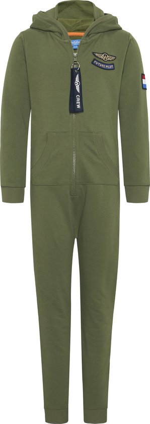 Wick Wings Forest Green Pilot Onesie 100% katoen slaapmasker nekkussen mt 146/152