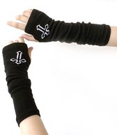WiseGoods Luxe Punk Sleeves Kruis - Dames Handschoenen - Armwarmers - Polswarmers - Kleding Accessoires - Kledij Gothic - Zwart