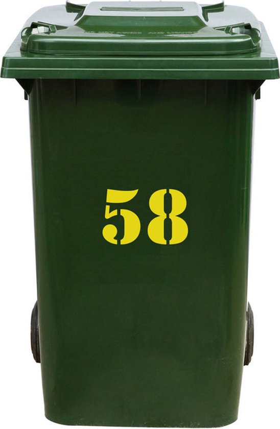 Kliko Sticker / Vuilnisbak Sticker - Nummer 58 - 15,7 x 25 - Geel