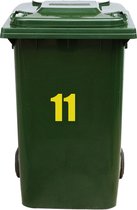 Kliko Sticker / Vuilnisbak Sticker - Nummer 11 - 21 x 17 - Geel