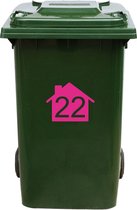 Kliko Sticker / Vuilnisbak Sticker - Nummer 22 - 22 x 17,5 - Roze