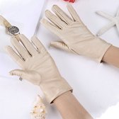 Spandex Handschoenen Beige - Goed Uitgerekt Dunne Spandex Handschoenen Hoge Kwaliteit - Jewelry Handschoen - Beschermende Handschoenen - Werk Handschoen - Beauty salon handschoenen - Veiligheid Handschoen Lichtgewicht 1Paar/Zak MEDIUM ----- SQGTR®