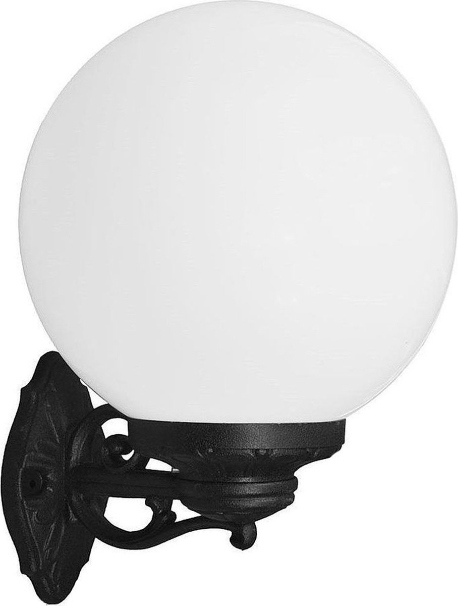 Fumagalli Globe 300 Bisso - Tuinverlichting - Wandlamp - Zwart - Mat Glas - LED Lamp