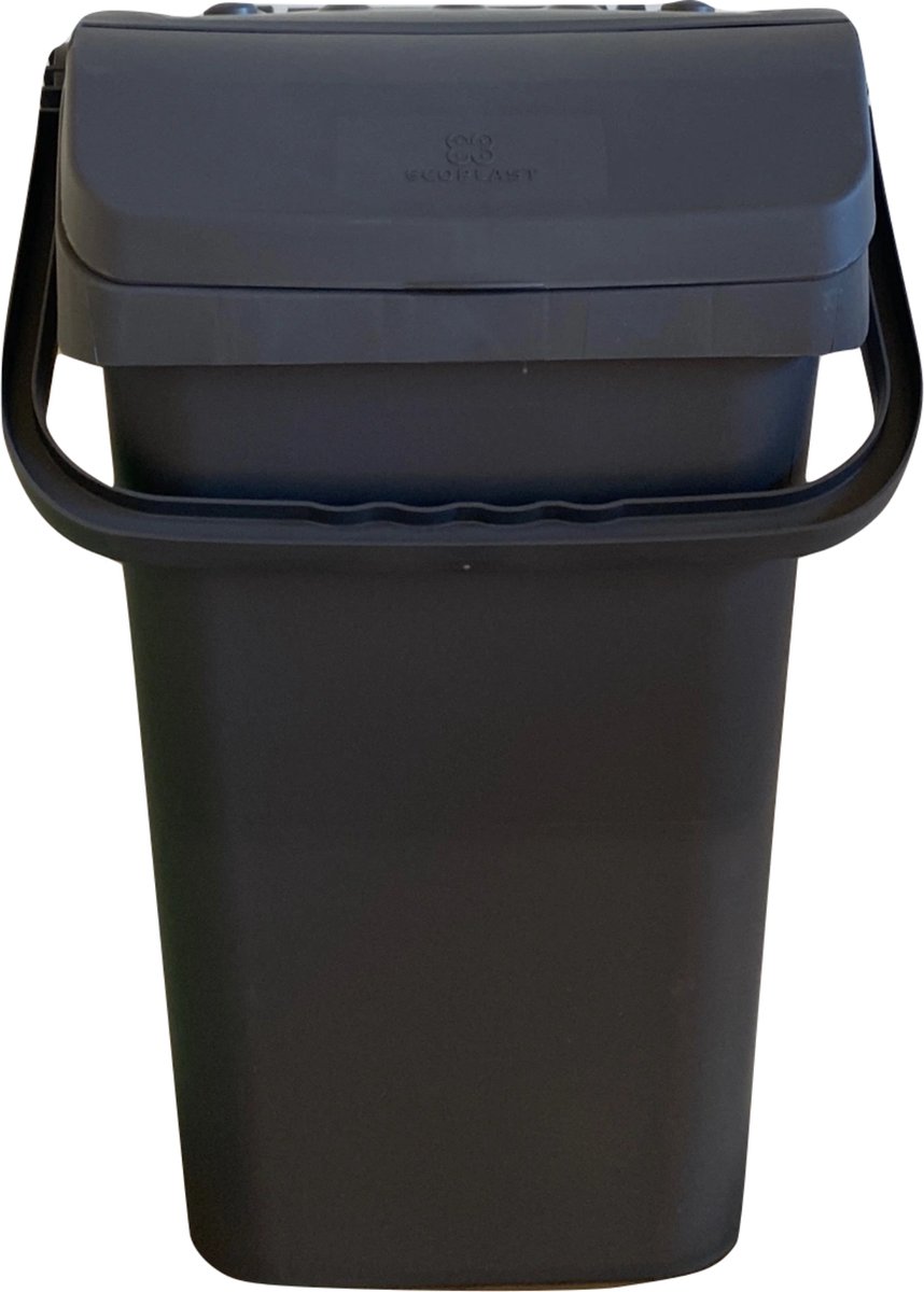 Mari afvalbak 40 liter - afvalemmer - grijs - afvalscheiden restafval - rest - sorteer afvalbak - sorteer bak