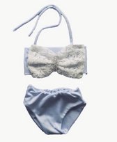 Maat 128 Bikini zwemkleding Wit kant badkleding met strik voor baby en kind zwem kleding
