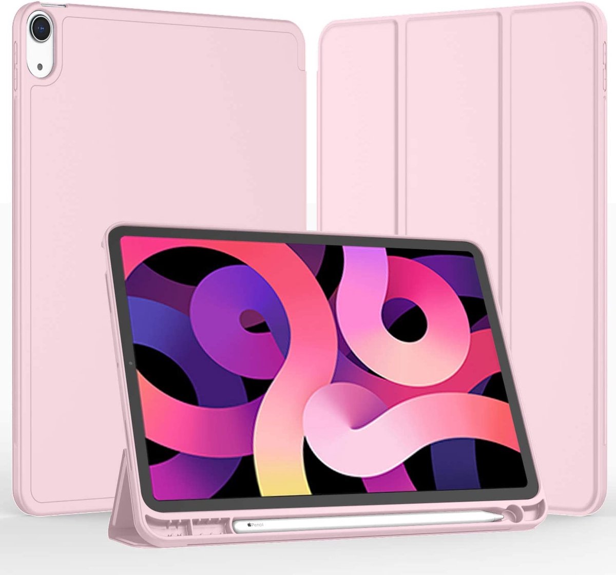 iPad Air 3 Hoesje - Tri-Fold Case - Roze - Geschikt voor de Apple iPad Air 3e Generatie - 10.5 inch - A2123, A2153