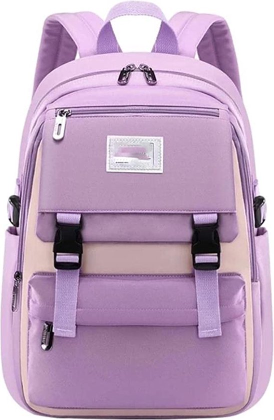 Veran Backpack - Sac à dos - École - Filles - Garçons - Ados - Imperméable - Cartable - 25 litres - Violet