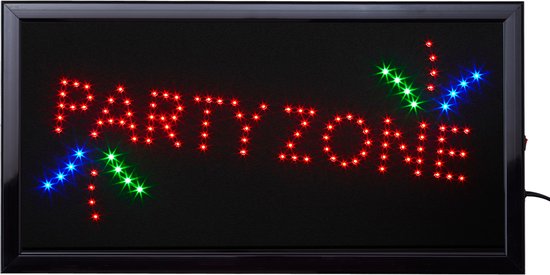 Led bord - Led sign - Party zone - 50 x 25cm - Led verlichting - Bar Decoratie - Light box - led borden - Decoratie - LED - Led decoratie - Cave & Garden