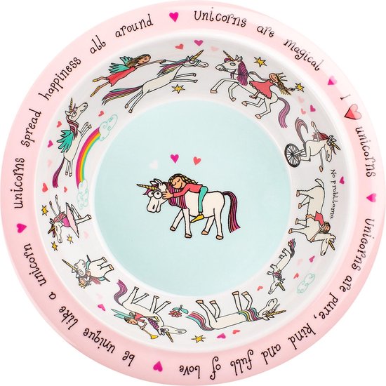 Eenhoorn kinder melamine kom / schaal - Tyrrell Katz