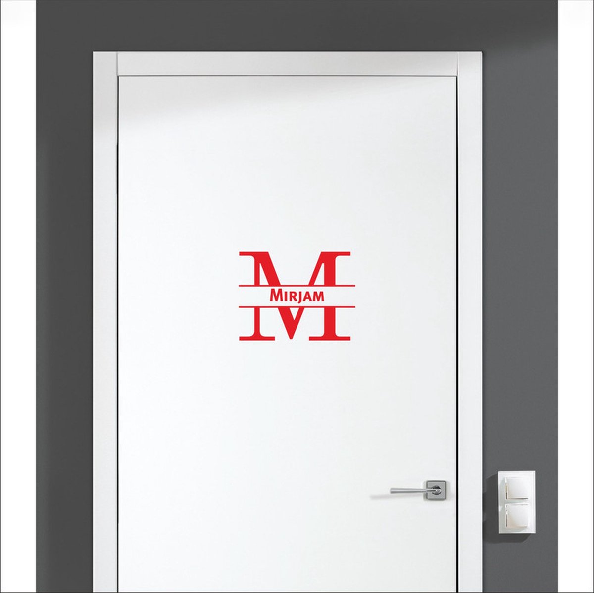 Deursticker Met Naam -  Mirjam - Rood