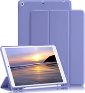 Phreeze Tri-Fold Bookcase - Geschikt voor iPad Air en Air 2 (2017/2018) van 9.7 Inch Hoes - Hoesje met Standaard en Pen Houder - Paars
