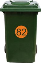 Kliko Sticker / Vuilnisbak Sticker - Nummer 82 - 17 x 17 - Oranje