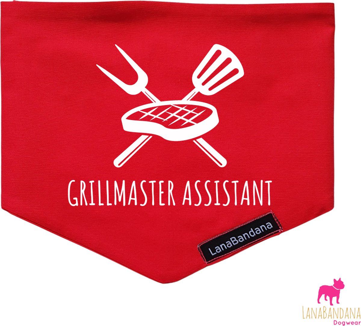 Hondenbandana | Knoopbandana | BBQ | Grillmaster Assistant Red maat M