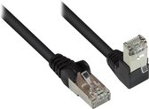 Câble réseau S/FTP CAT6 Gigabit coudé / droit / noir - 5 mètres