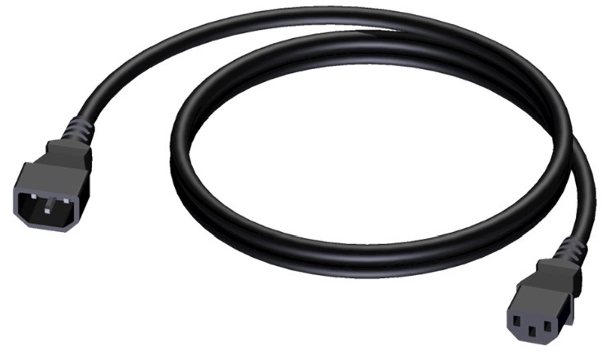 Procab CAB480 C13 - C14 stroomkabel voor UPS/PDU - 3x 1,5mm / zwart - 1 meter