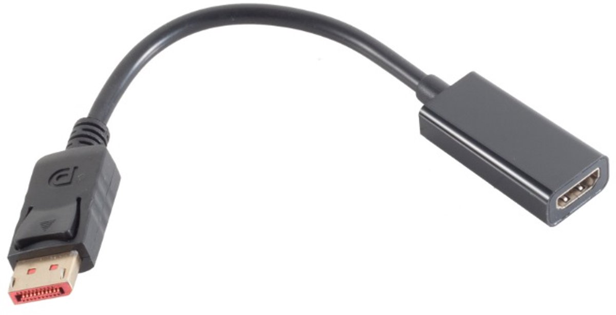 DisplayPort naar HDMI adapter - DP 1.4 / HDMI 2.0 (4K 60Hz + HDR) / zwart - 0,15 meter