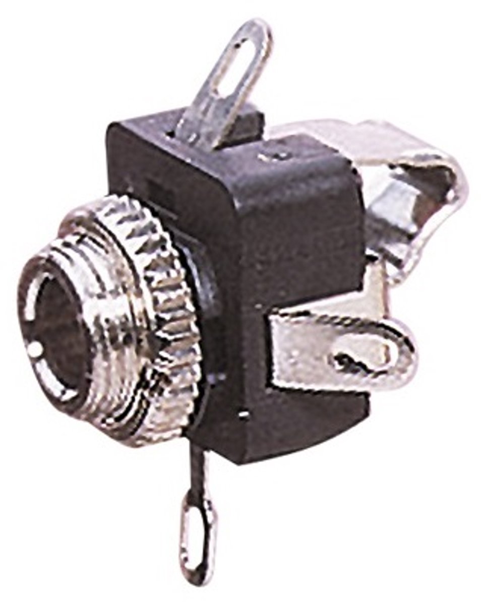 3,5mm Jack (v) inbouw connector - plastic - 3 soldeerpunten / stereo