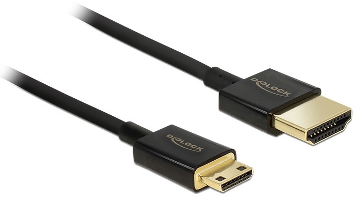 Dunne Premium Actieve Mini HDMI - HDMI kabel - versie 2.0 (4K 60Hz) / zwart - 3 meter