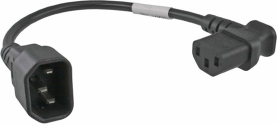 C13 (haaks/rechts) - C14 stroomkabel voor UPS/PDU - 3x 0,75mm / zwart - 0,30 meter
