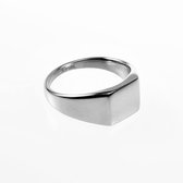 Smalle Zegelring Dames en Heren - Stalen Zilverkleur - Unisex Ring