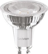 Ledvion LED GU10 Spot, 4.5W, 2700K, 345 Lumen, Full Glass, Dimbare LED Lamp, Inbouwspots, Plafondlamp