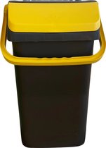 Mari afvalbak 40 liter - afvalemmer - geel - afvalscheiden papier - glas - sorteer afvalbak - sorteer bak