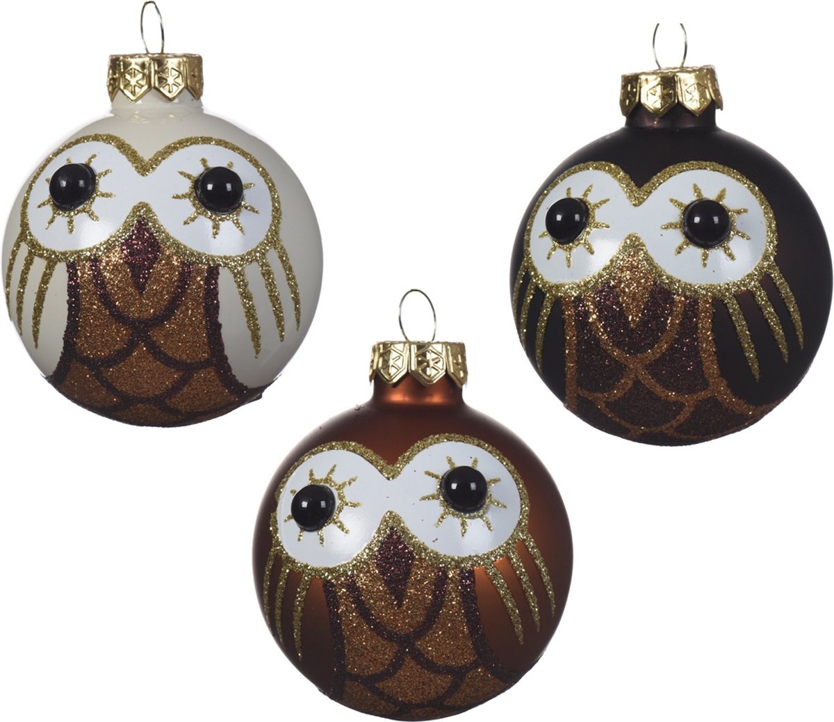 Decoris Uil Kerstbal - Glas - 6 cm
