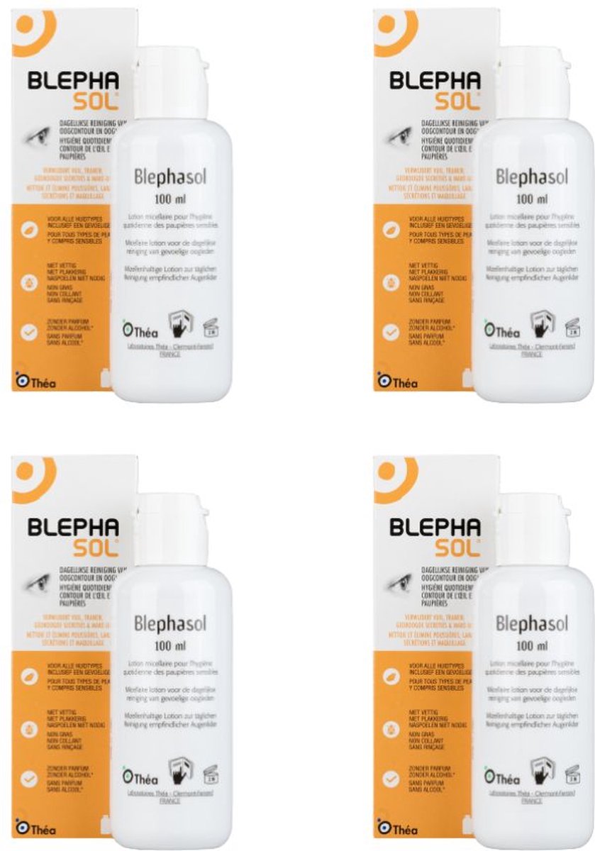 Blephasol - 4 x 100ml - Reiniging Oogleden en oogcontouren - Voordeelverpakking