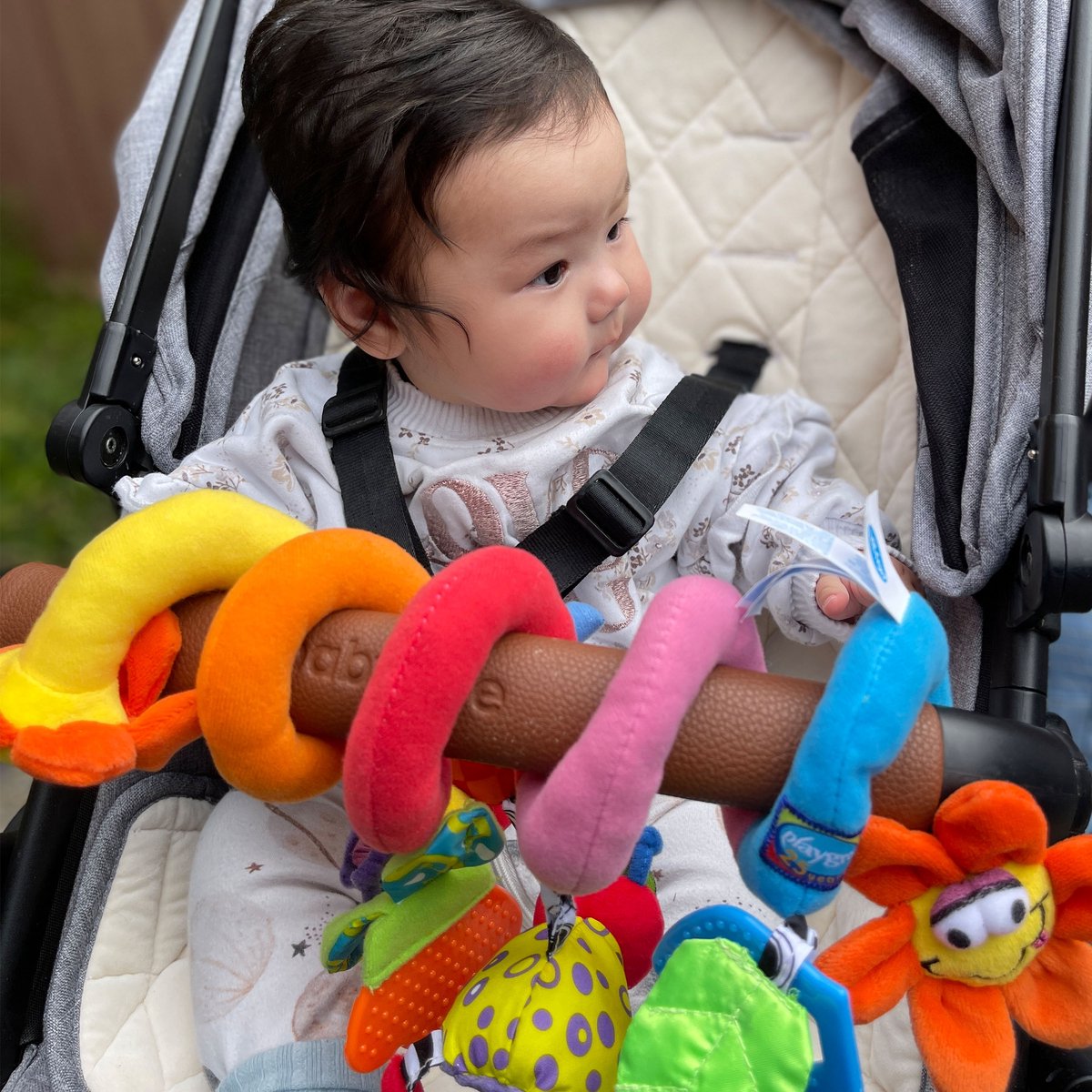 Playgro Boxspiraal Amazing Garden Twirly Whirly - Kinderwagen Speeltje - Speelgoed baby - Baby speelgoed - Activiteitenspiraal baby speelgoed 6 maanden -baby speelgoed 1 jaar - Baby kinderwagen — afbeelding 4