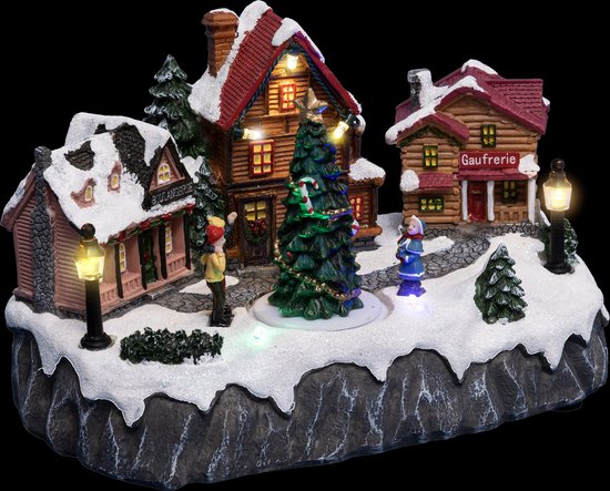 Fééric Lights and Christmas Kerstdorp - Kersthuisje met verlichting - 7 LED - Op batterijen