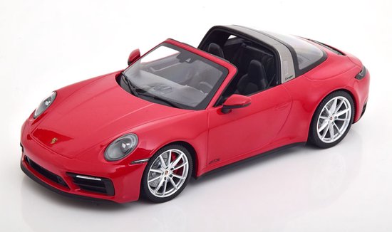 Porsche 911 992 Targa 4 GTS 2021 Rubystar Maquette de Voiture 1:18