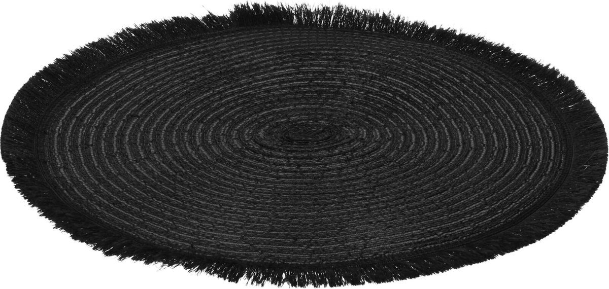 Placemat - Tafelmat - Set van 2 - Geweven - Zwart - 35cm