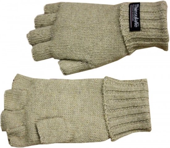 Thinsulate - Vingerloze gebreide handschoenen - Fleece voering - Small/Medium