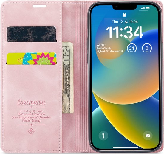 Apple iPhone 14 Plus Casemania Case Pastel Lilac - Wallet Book Case