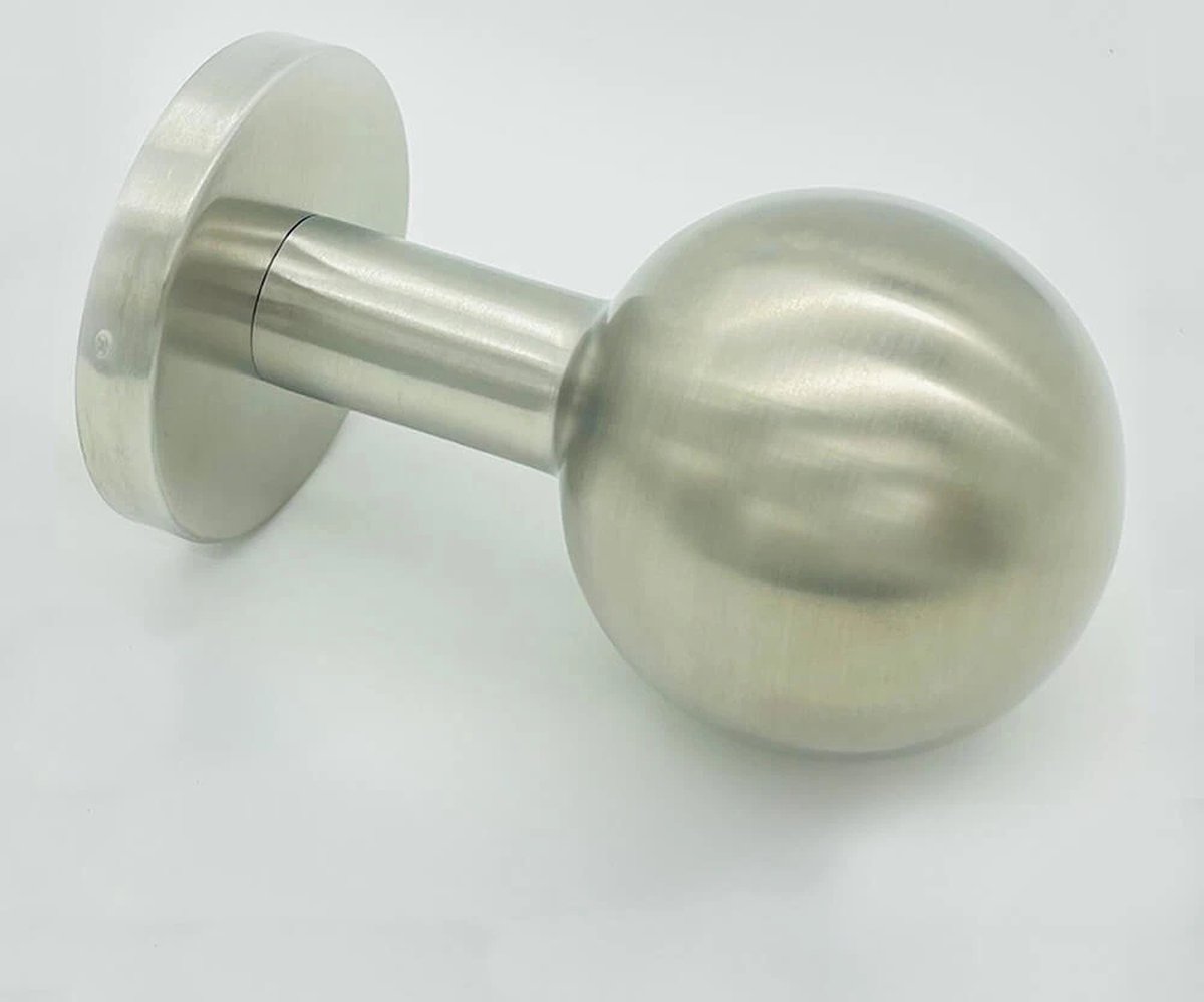 Voordeurknop - RVS - kogel - voordeurbeslag - kogel knop - losse knop - vaste voordeurknop - RVS voordeurknop - deurbeslag - kogelvorm