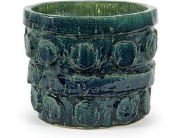 Serax Bloempot-Sierpot Look At Me-Bella Silva Blauw-Groen D 39,5 cm H 33 cm