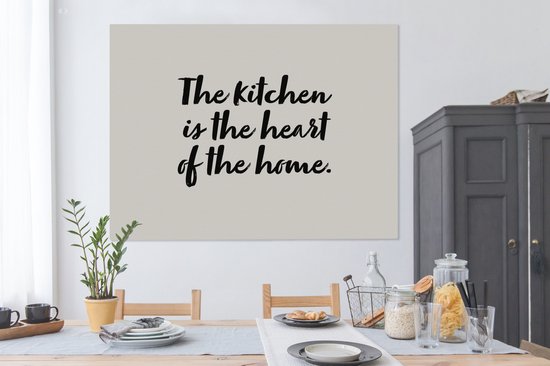 Tableau sur toile Citations - Cuisine - Dictons - La cuisine est le cœur de la maison - À la maison - 160x120 cm - Décoration murale XXL