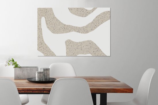 Tableau sur toile Abstrait - Terrazzo - Design - Beige - 90x60 cm - Décoration murale