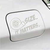 Bumpersticker - Size It Matters - 10 X 17 - Zilver