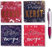 Cards & Crafts 50 Cartes Carrées de Luxe pour Noël et Nouvel An avec Stylo - 10x10cm - Cartes Pliées avec Enveloppes