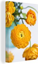 Canvas Schilderij Bloemen - Buiten - Oranje - 40x60 cm - Wanddecoratie