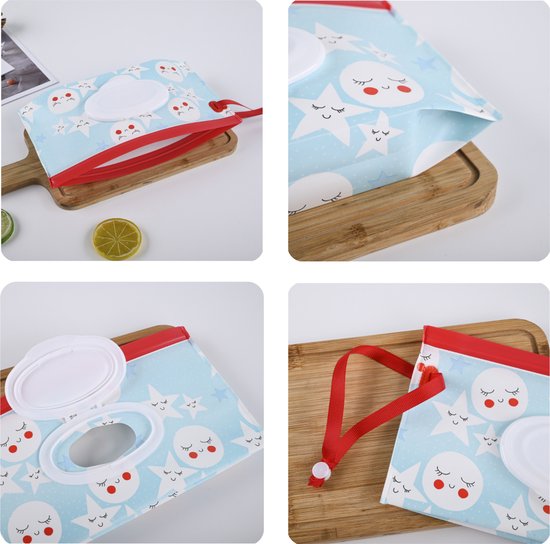 Billendoekjes houder - Vochtige tissuehouder -Natte doekjes houder - Dispenser - Wipe box - Billendoekjesdoos - Vochtig toiletpapier houder - Geschikt voor make up doekjes, reinigingsdoekjes - Baby cadeau - Kraamcadeau - Roze stippen — afbeelding 2