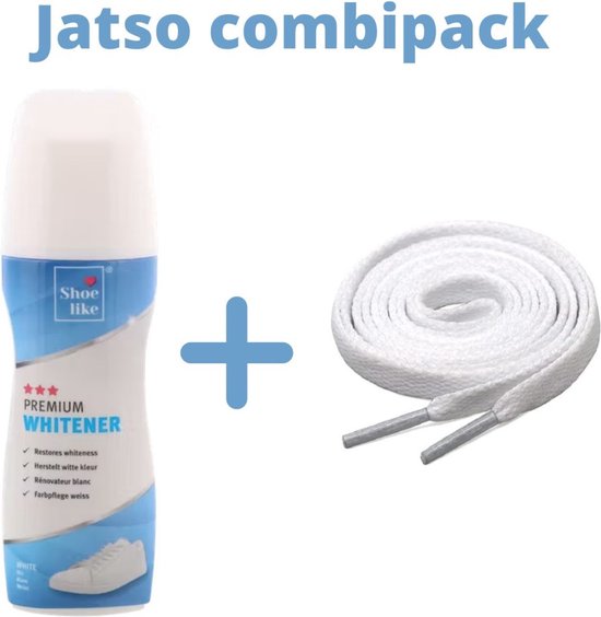 Jatso Sneakers Whitener - Schoenpoets Wit - Herstelt witte kleur - 1x 75ml - Stralend Witte Schoenen - Festival tip - Witte Veters