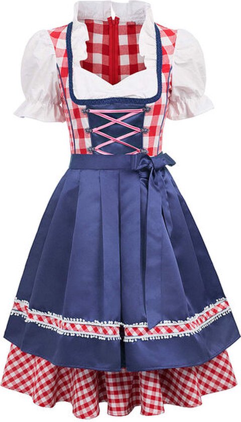 Dirndl jurk Edelweiss blauw-wit