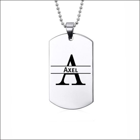 Collier en acier inoxydable avec nom - Axel