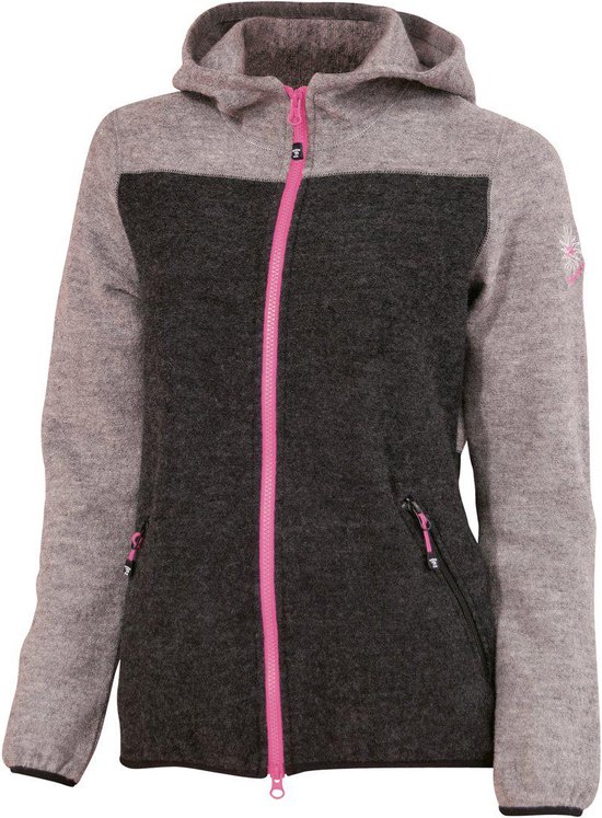 Ivanhoe vest Zoya Hood FZ met capuchon voor dames van wol - Grijs - 38