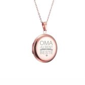 Fotohanger Met Ketting En Gravering - Rond - Oma Jij Bent De Beste